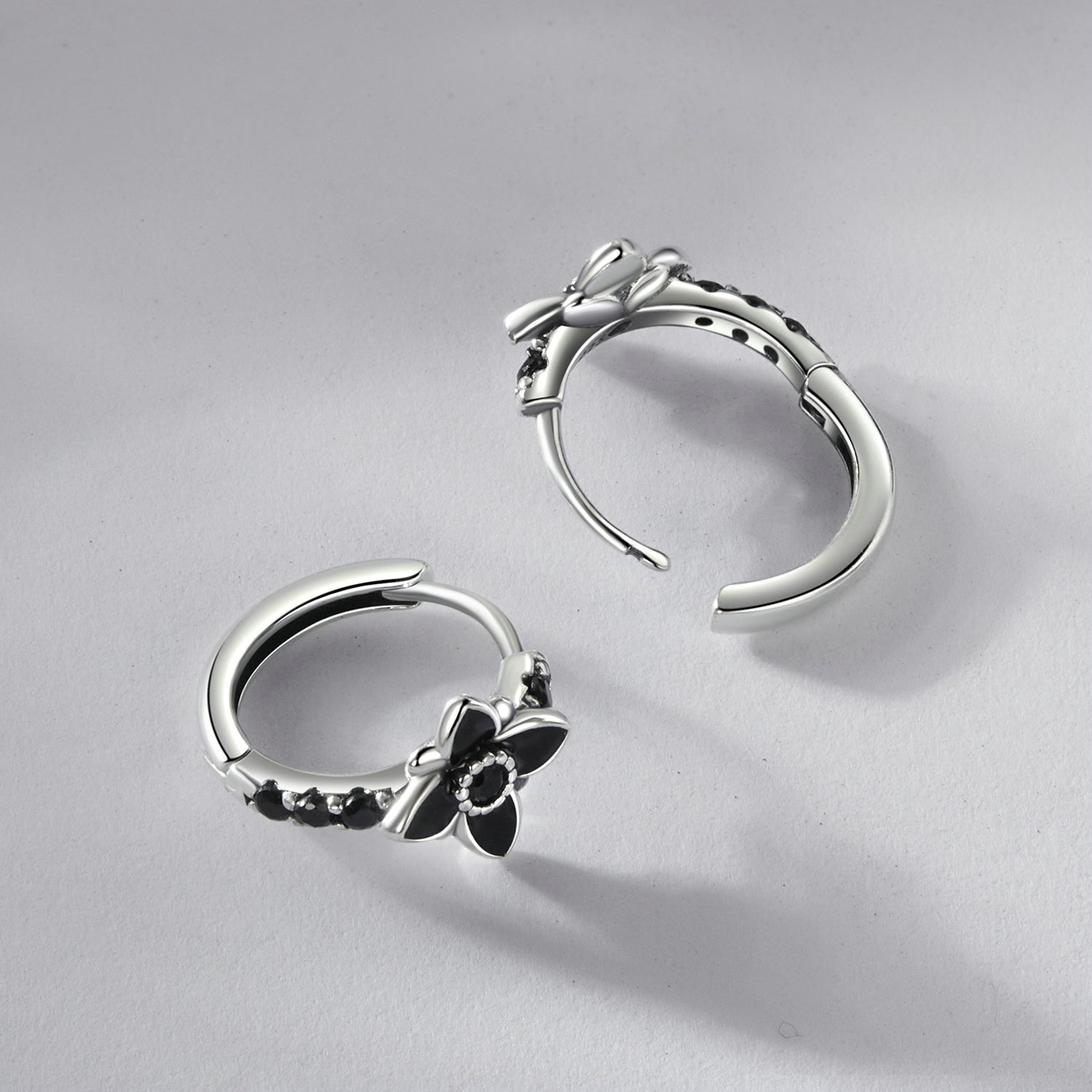 925 Sterling Silver Enamel and CZ Earrings for Women