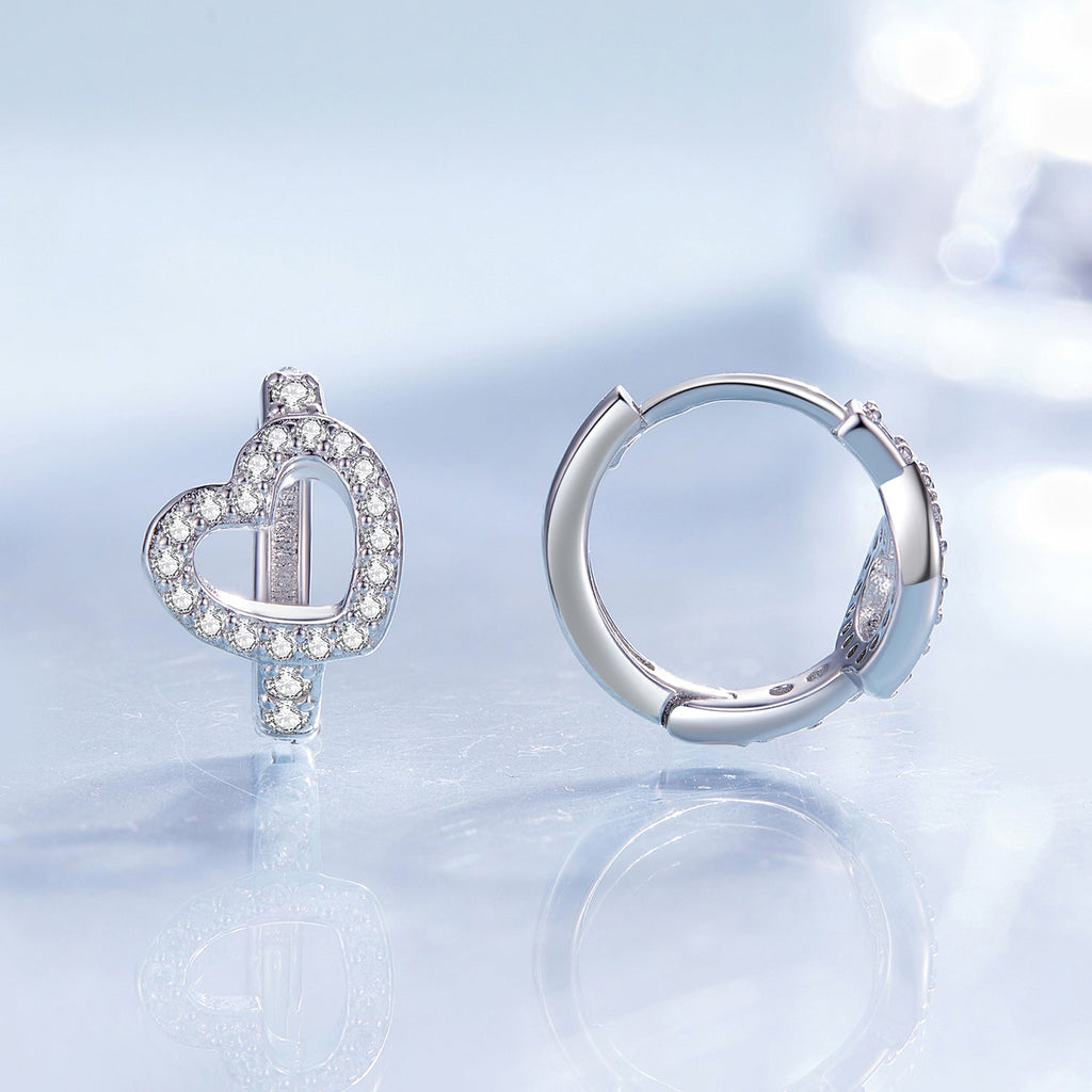 925 Sterling Silver Blue Pavé Setting CZ Earrings 12x8mm for Women
