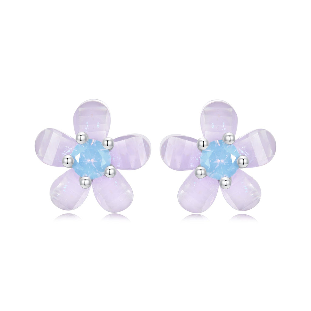 925 Sterling Silver Opal 8mm Earrings for Women
