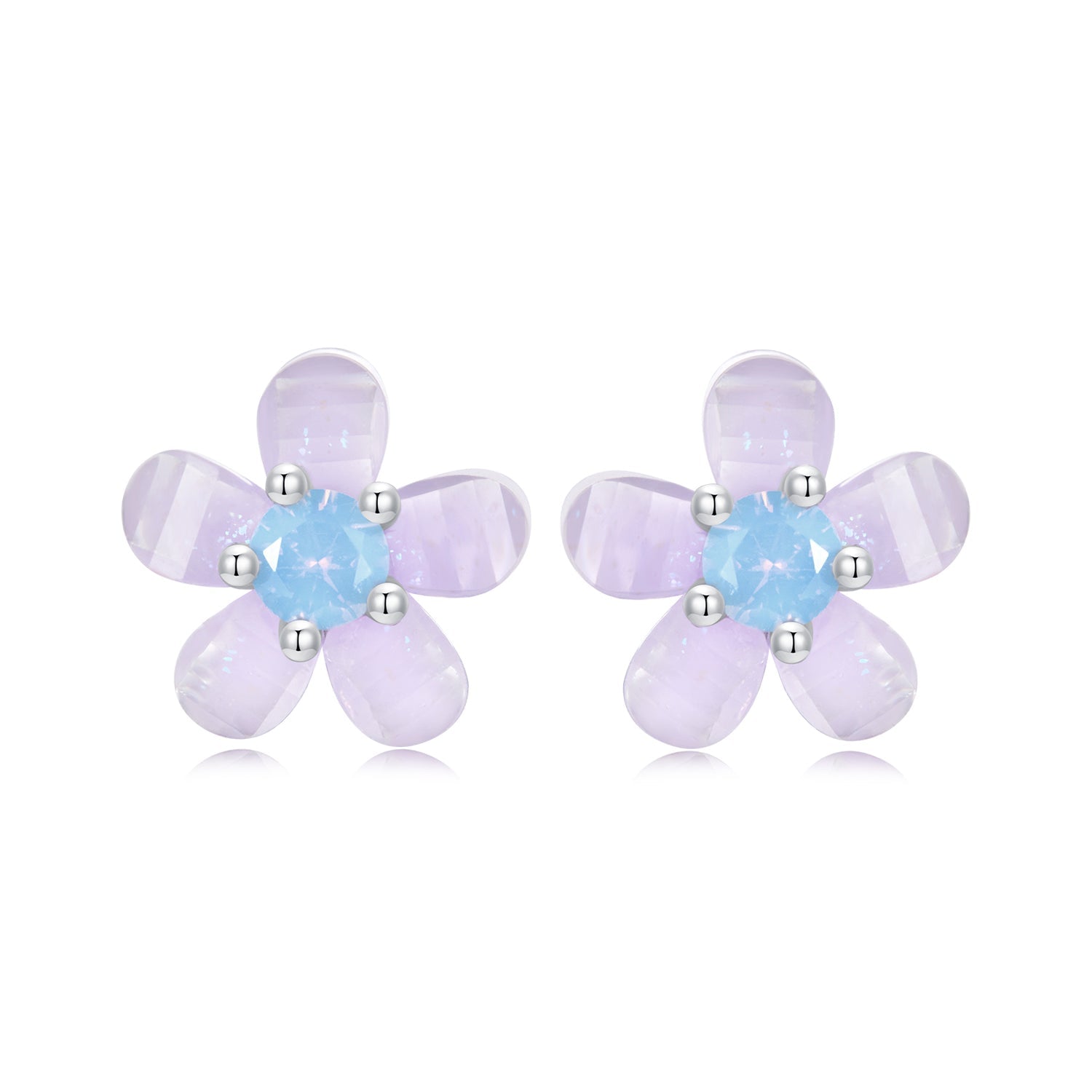 925 Sterling Silver Opal 8mm Earrings for Women