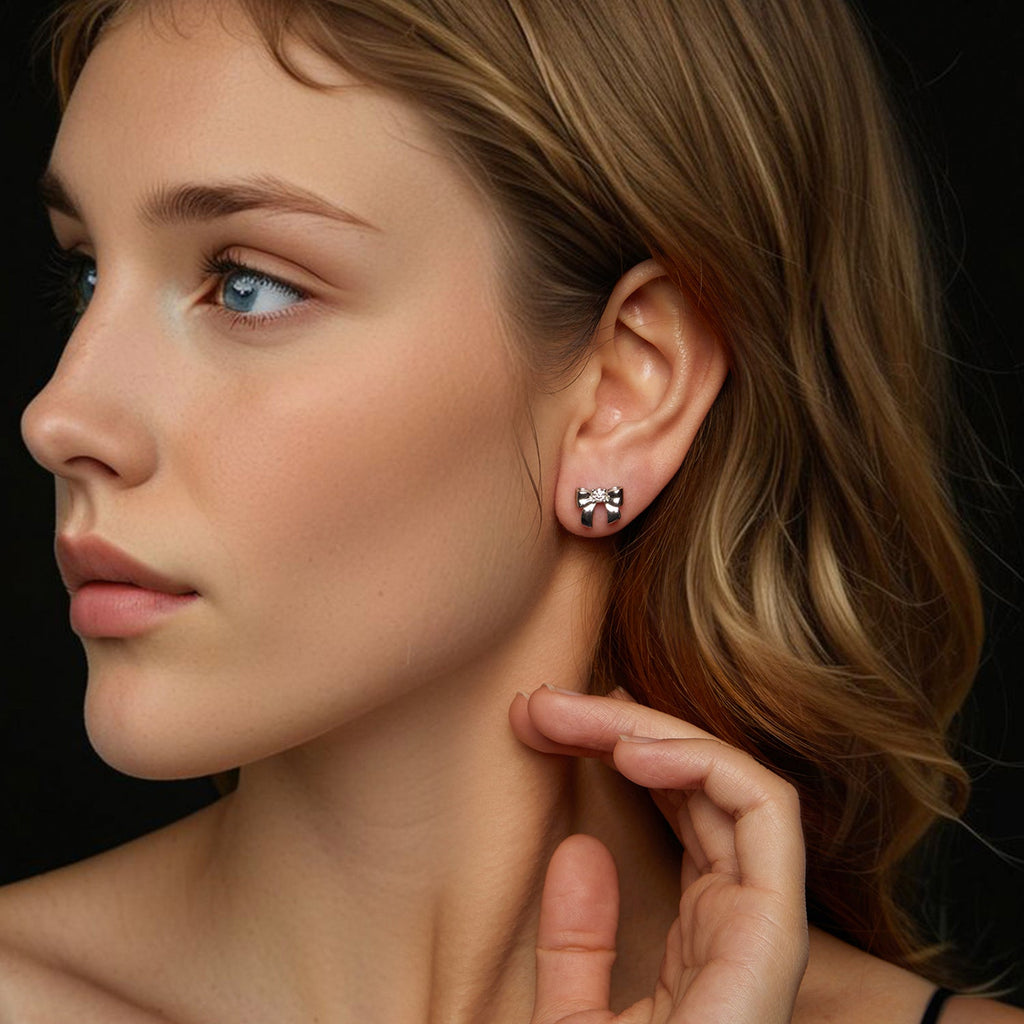 925 Sterling Silver Moissanite Earrings 0.3 cm for Women