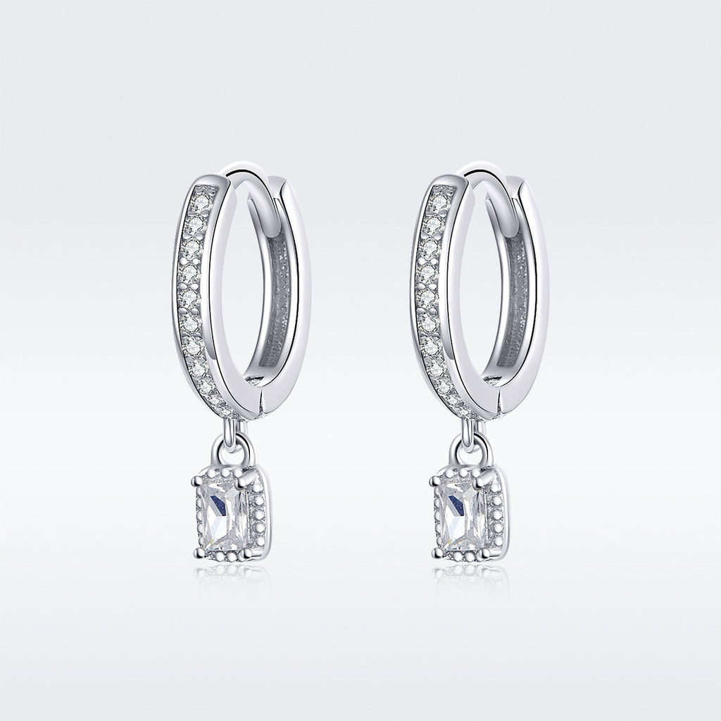 925 Sterling Silver 1.7cm Pavé Setting CZ Earrings