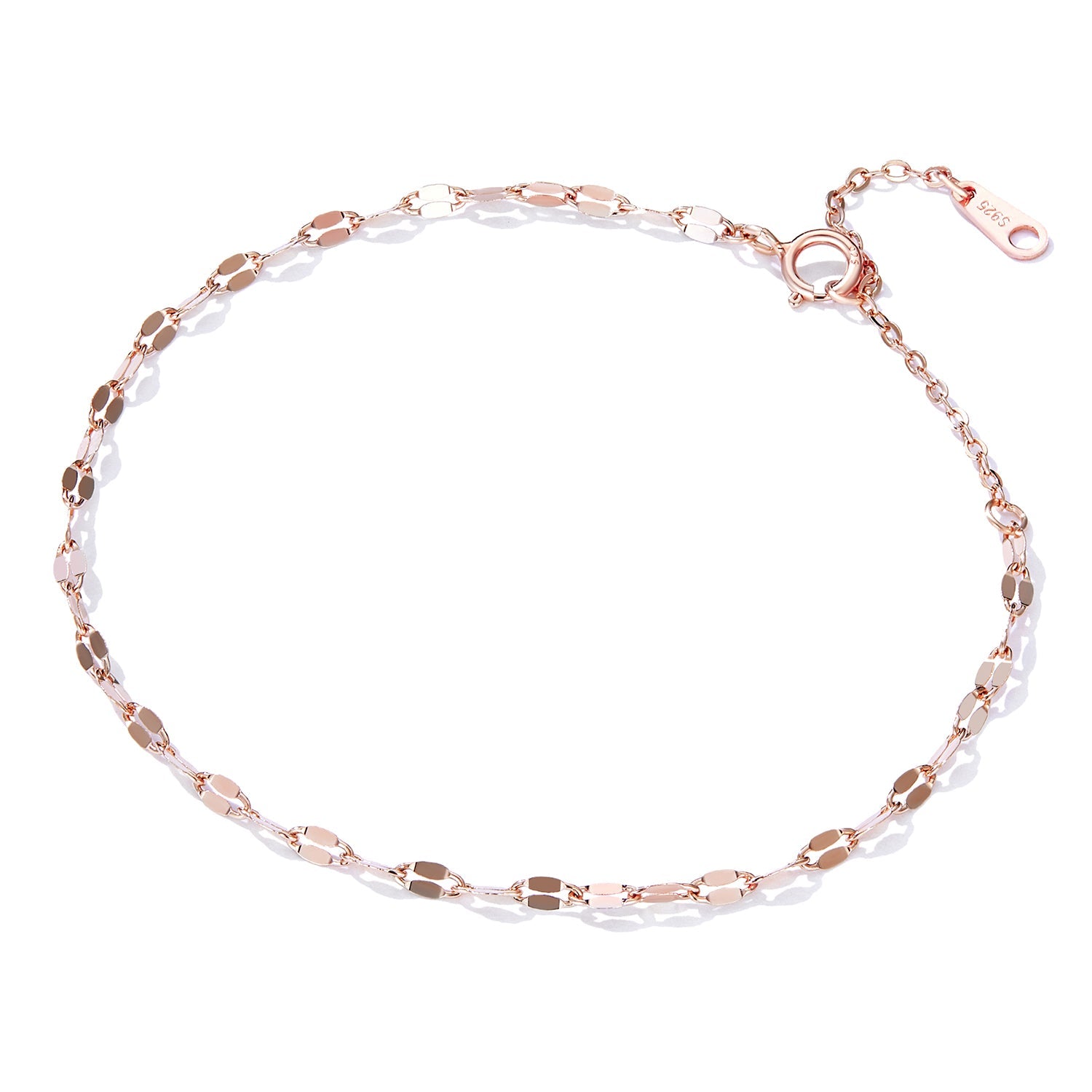 925 Sterling Silver Adjustable Rose Gold Bracelet for Women