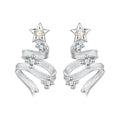 925 Sterling Silver Earrings with White Gold Plating and CZ