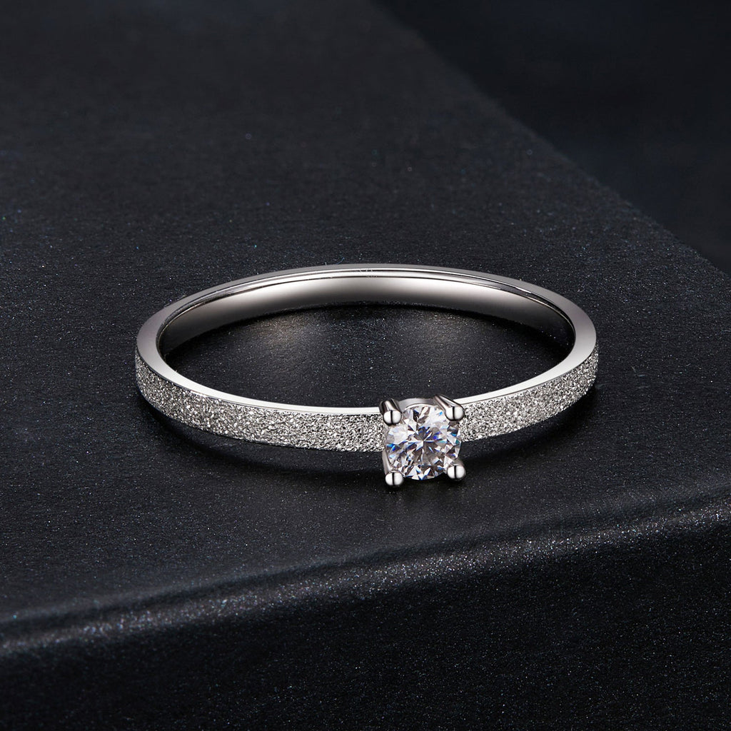 925 Sterling Silver & Moissanite Size 6 Ring with 0.1ct Moissanite