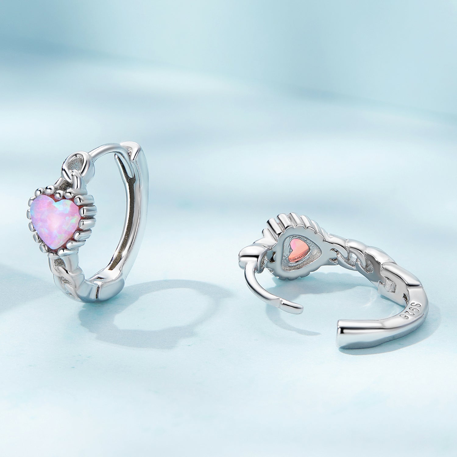 925 Sterling Silver Translucent Opal Earrings for Women