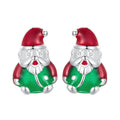 925 Sterling Silver 11*7mm Enamel Process Earrings