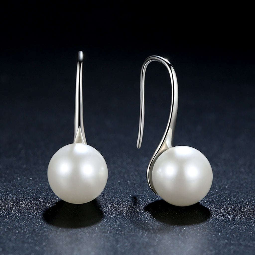 925 Sterling Silver Genuine Shell Pearl Earrings for Women