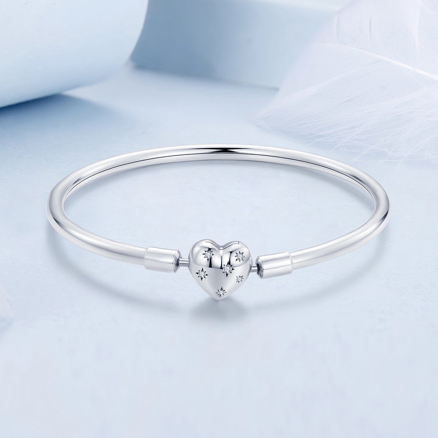 925 Sterling Silver White Gold Plated 17.0cm CZ Bracelet for Women