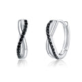 925 Sterling Silver Earrings 1.3*0.4cm with Pavé Setting CZ for Women