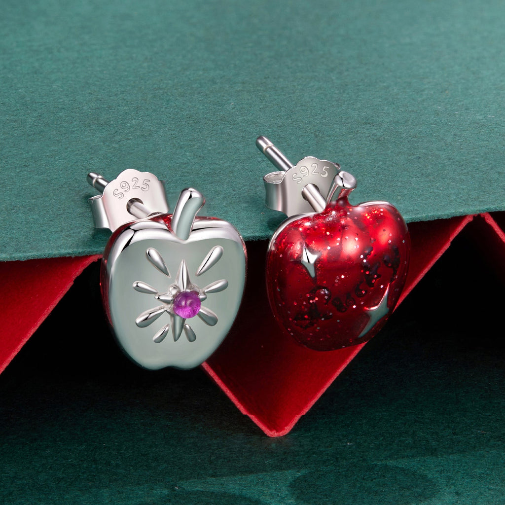 925 Sterling Silver Earrings with Synthetic Spinel & Enamel, 1.1x0.8cm for Women