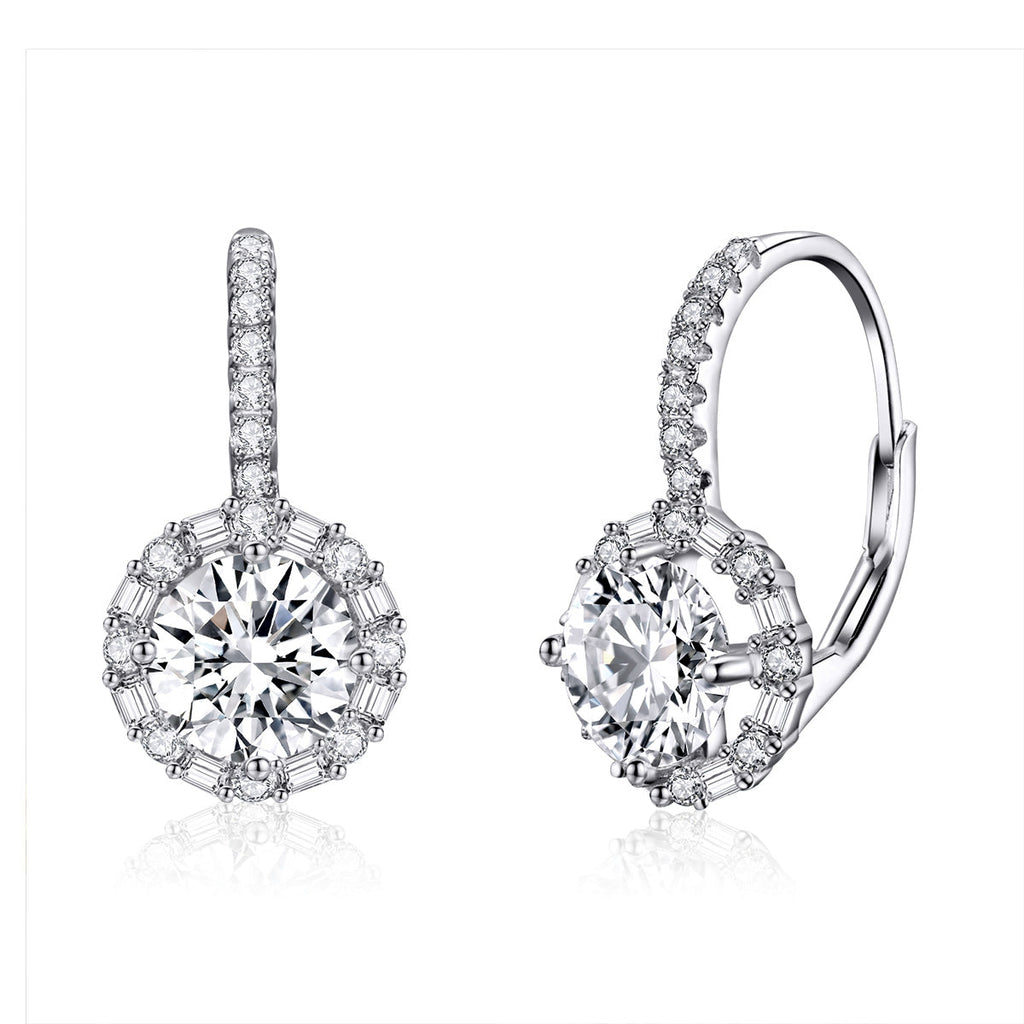 925 Sterling Silver Earrings with Pavé Set CZ for Women