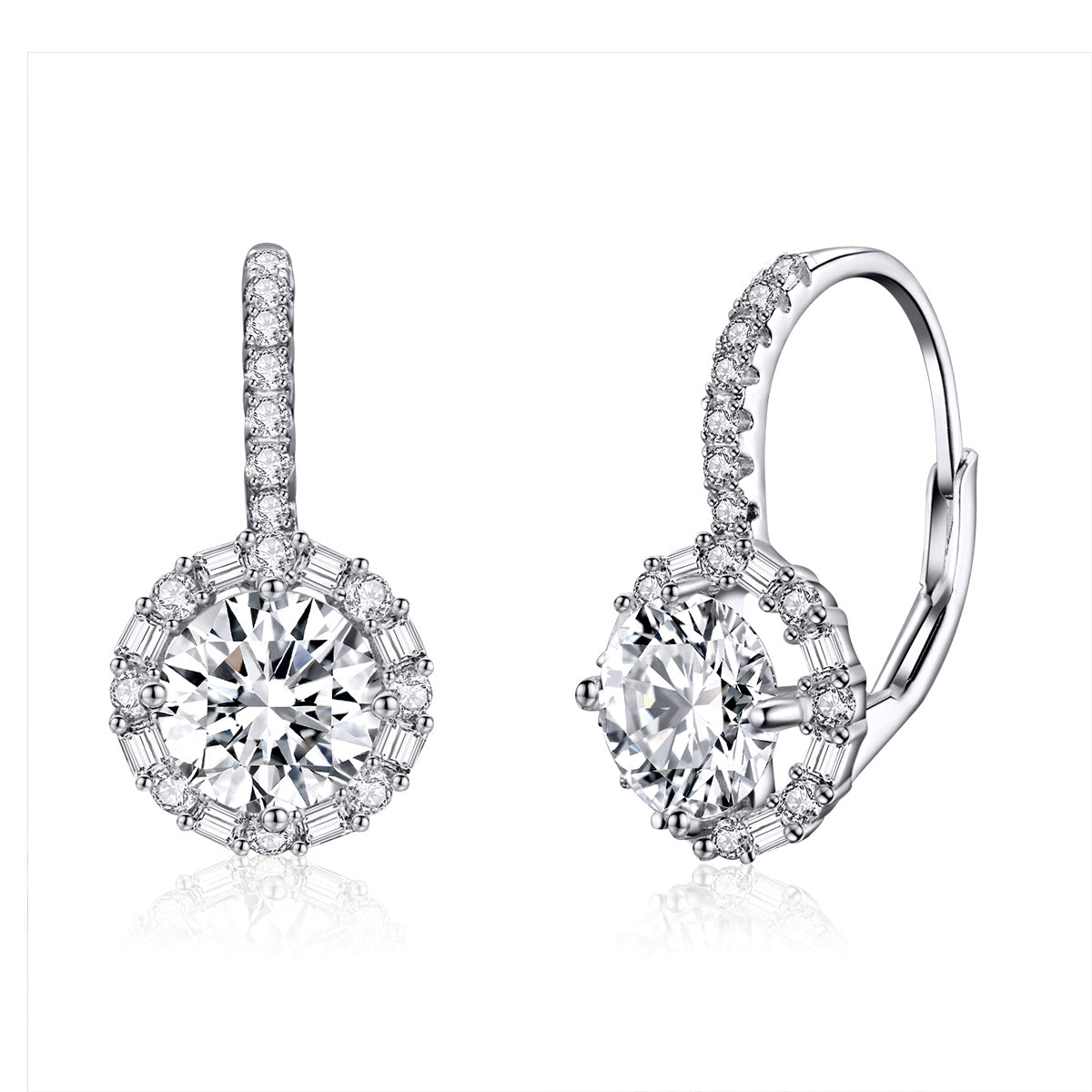 925 Sterling Silver Earrings with Pavé Set CZ for Women