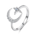 925 Sterling Silver Moissanite 0.25cm White Gold Plated Ring - Size E for Women