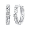 925 Sterling Silver Earrings with Platinum Plating and CZ - Stylish and Elegant Design for Women