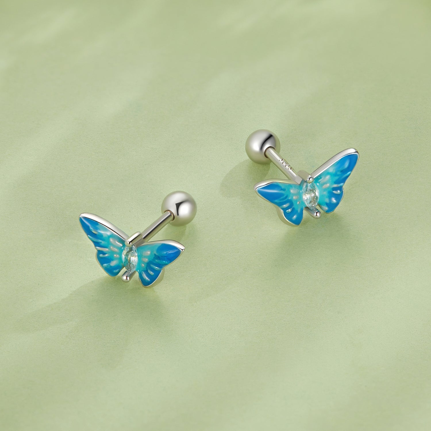 925 Sterling Silver Earrings with Enamel and CZ for Women