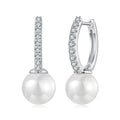 925 Sterling Silver Moissanite 0.15 Carat Earrings with Quality Shell Pearl for Women