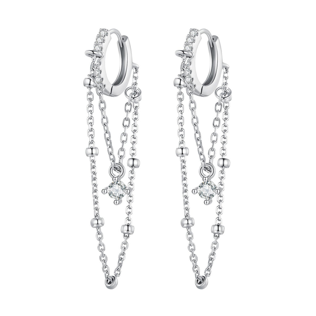 925 Sterling Silver Pavé Setting CZ Earrings for Women