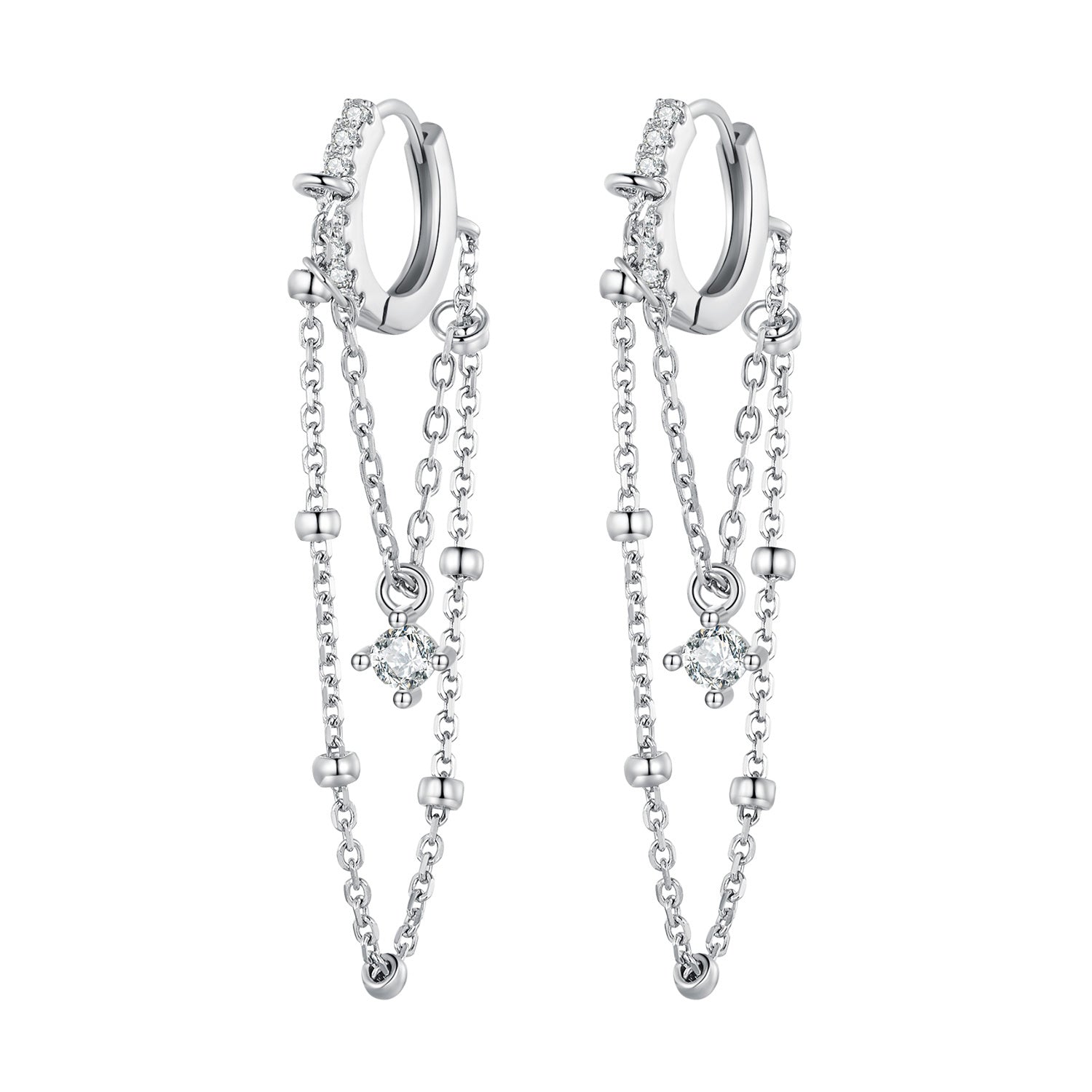 925 Sterling Silver Pavé Setting CZ Earrings for Women