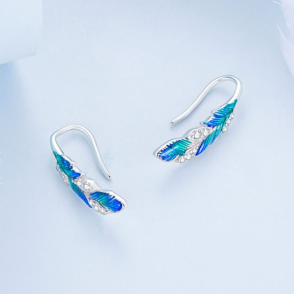 925 Sterling Silver Enamel Finish Pavé CZ Earrings for Women