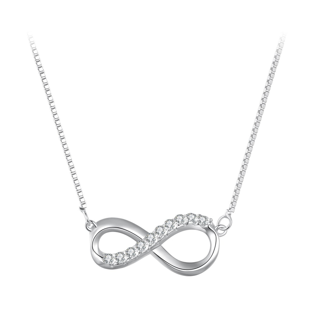 925 Sterling Silver Moissanite 1.5mm Necklace 400+50mm for Women
