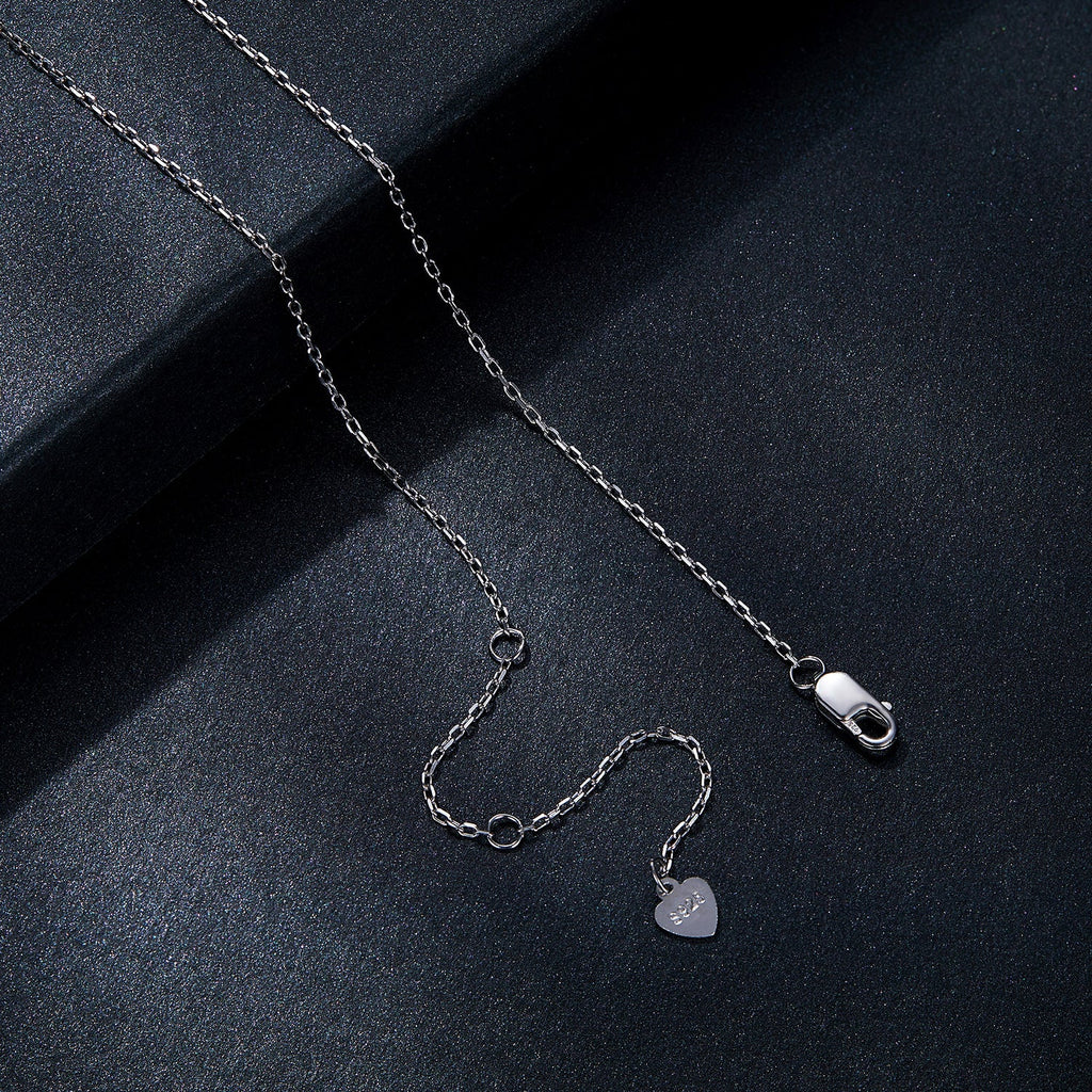 925 Sterling Silver Moissanite Pendant Necklace for Women - 45cm