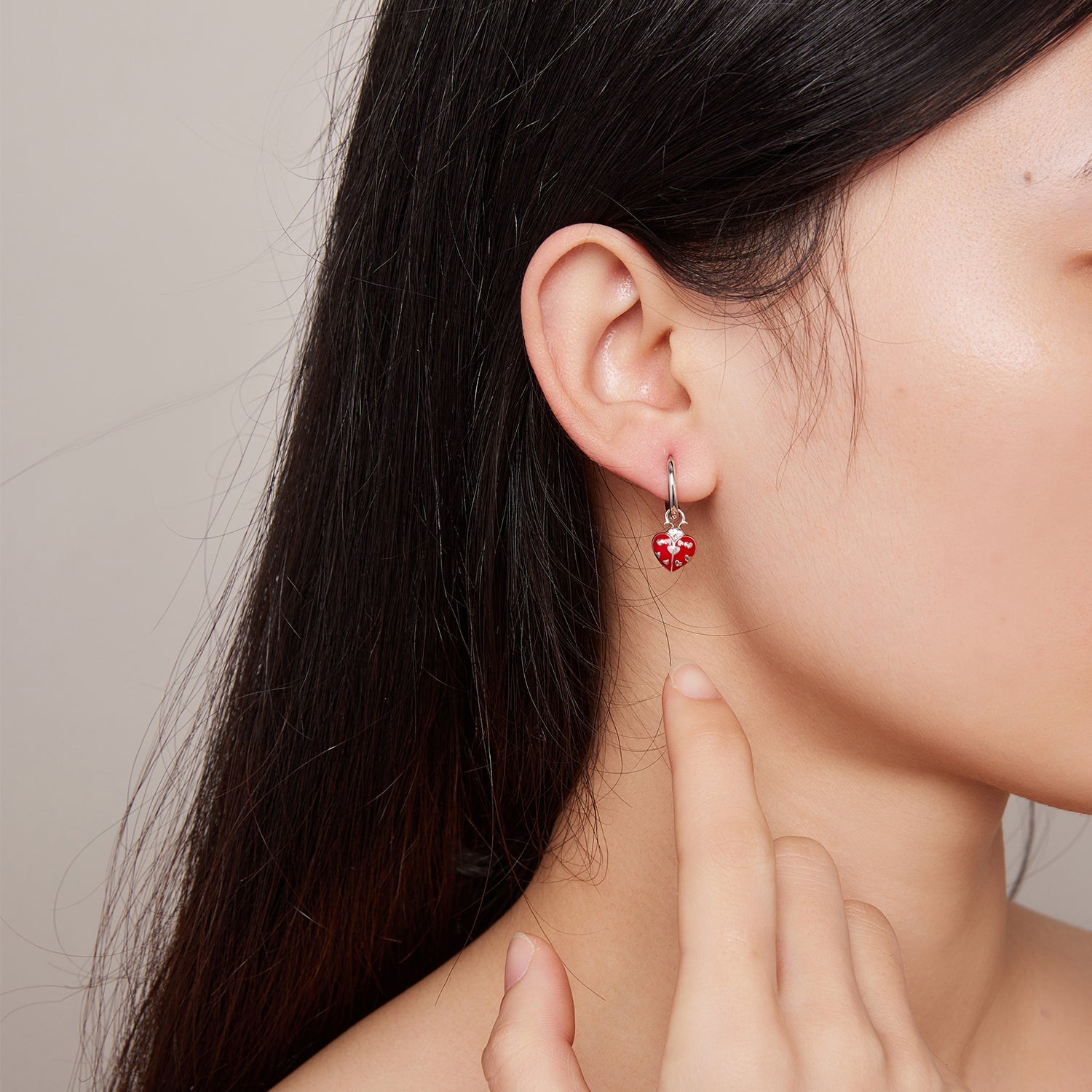 S925 Sterling Silver Enamel Process Pavé Set CZ Earrings