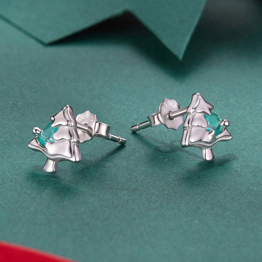 925 Sterling Silver White Gold Plated Transparent Glass Earrings for Women