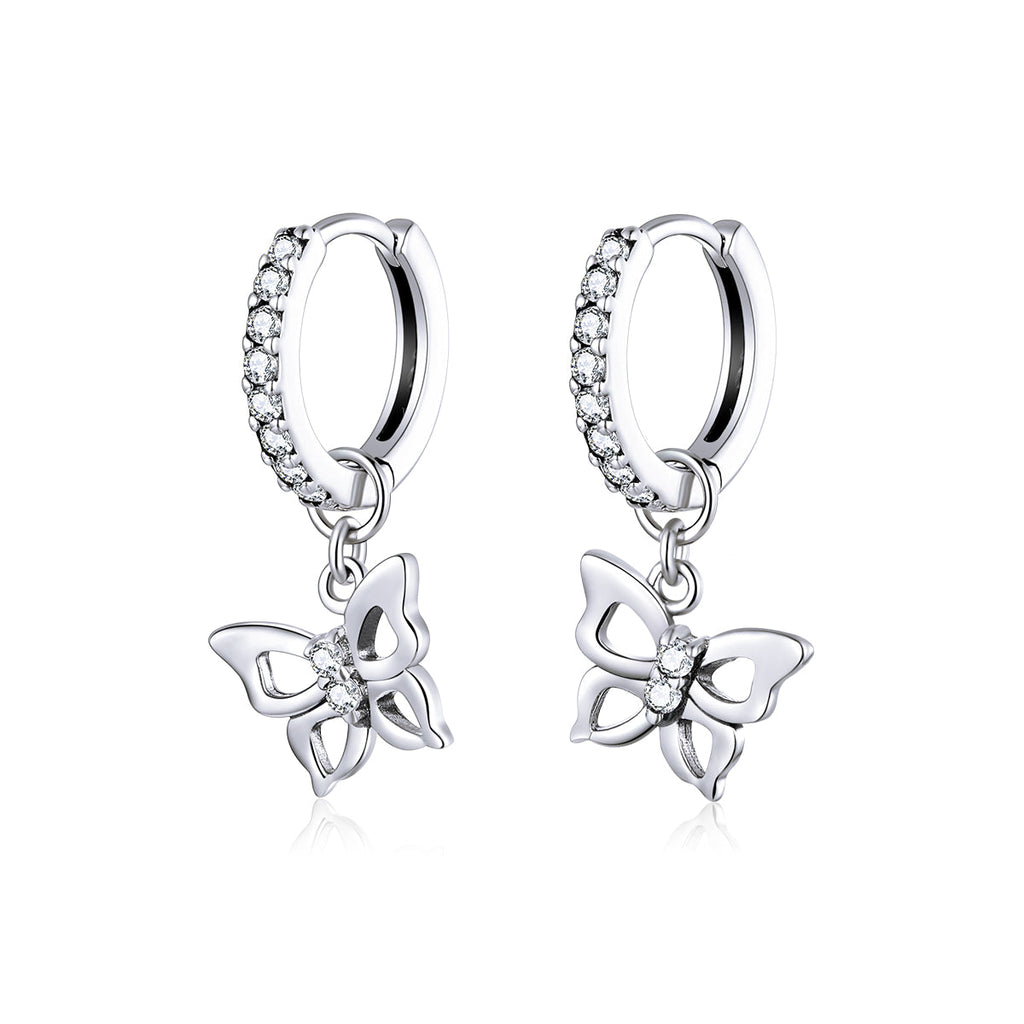 S925 Oxidized Silver Pavé Setting CZ Earrings for Women