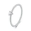 925 Sterling Silver Moissanite Ring Size 6 Plated White Gold