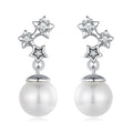 925 Sterling Silver Earrings with Quality Shell Pearl and CZ for Women