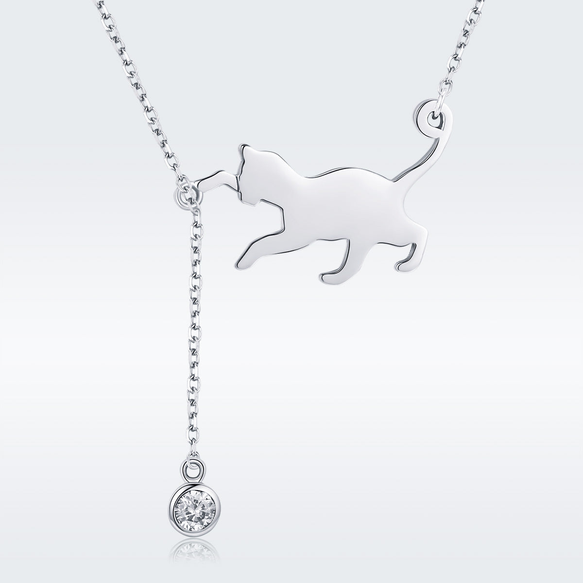925 Sterling Silver Necklace 38-45cm with 1.4*2.5cm Pendant for Women