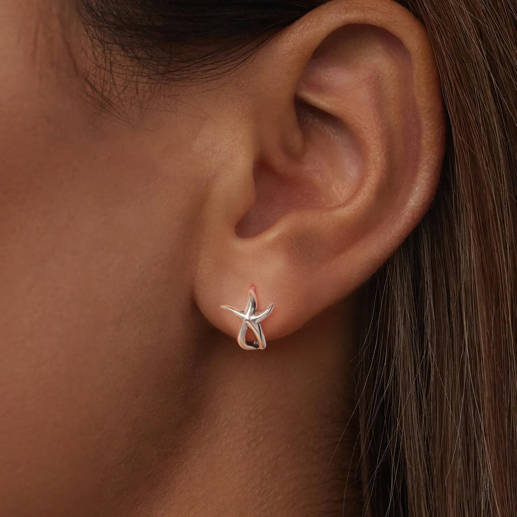 925 Sterling Silver Oxidized Silver Earrings 1.2*1.5cm for Women