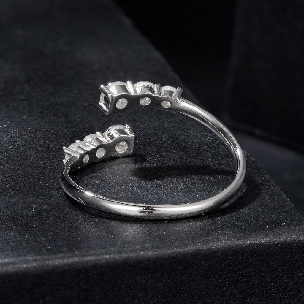 925 Sterling Silver Moissanite Ring for Women - Size E - Plated White Gold