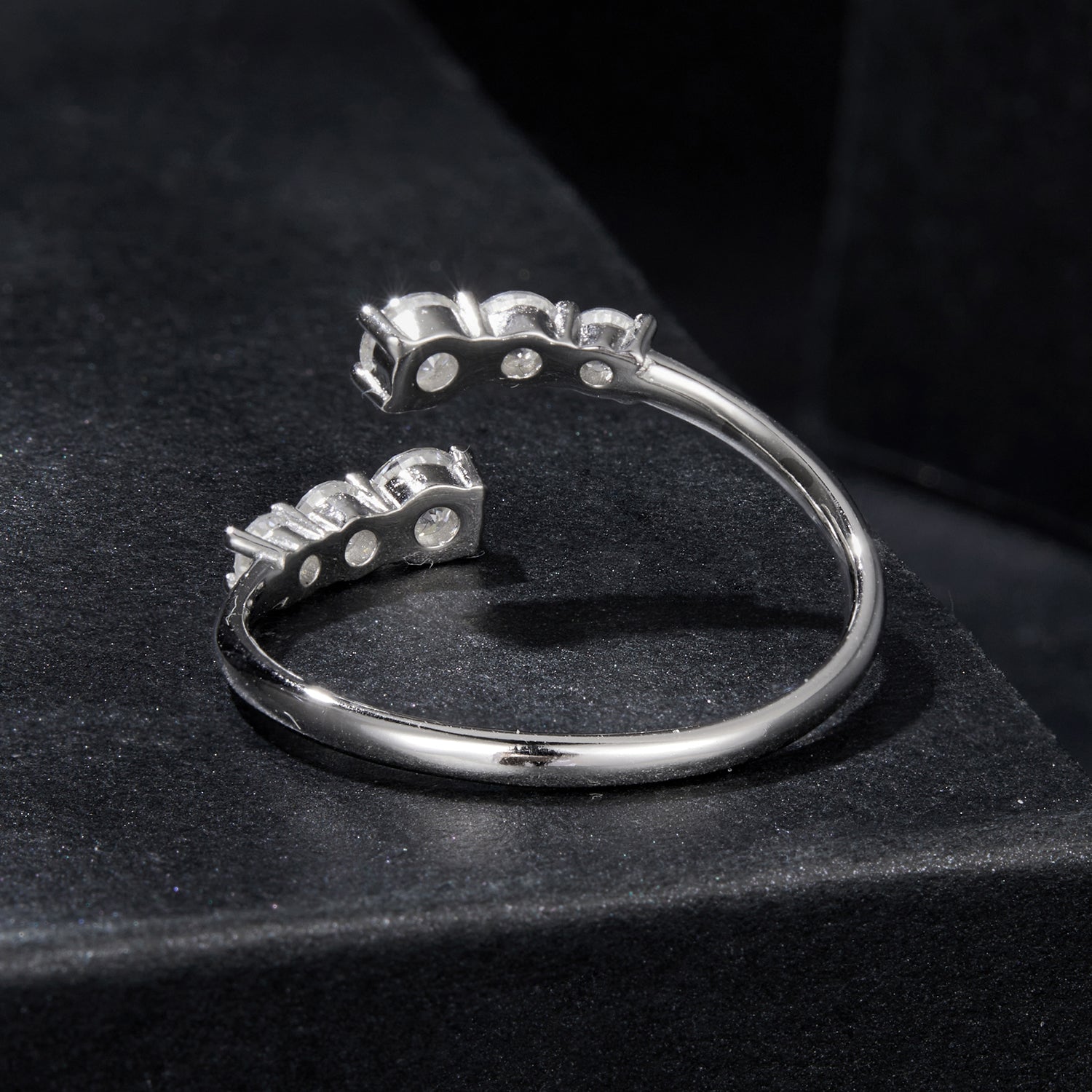 925 Sterling Silver Moissanite Ring for Women - Size E - Plated White Gold