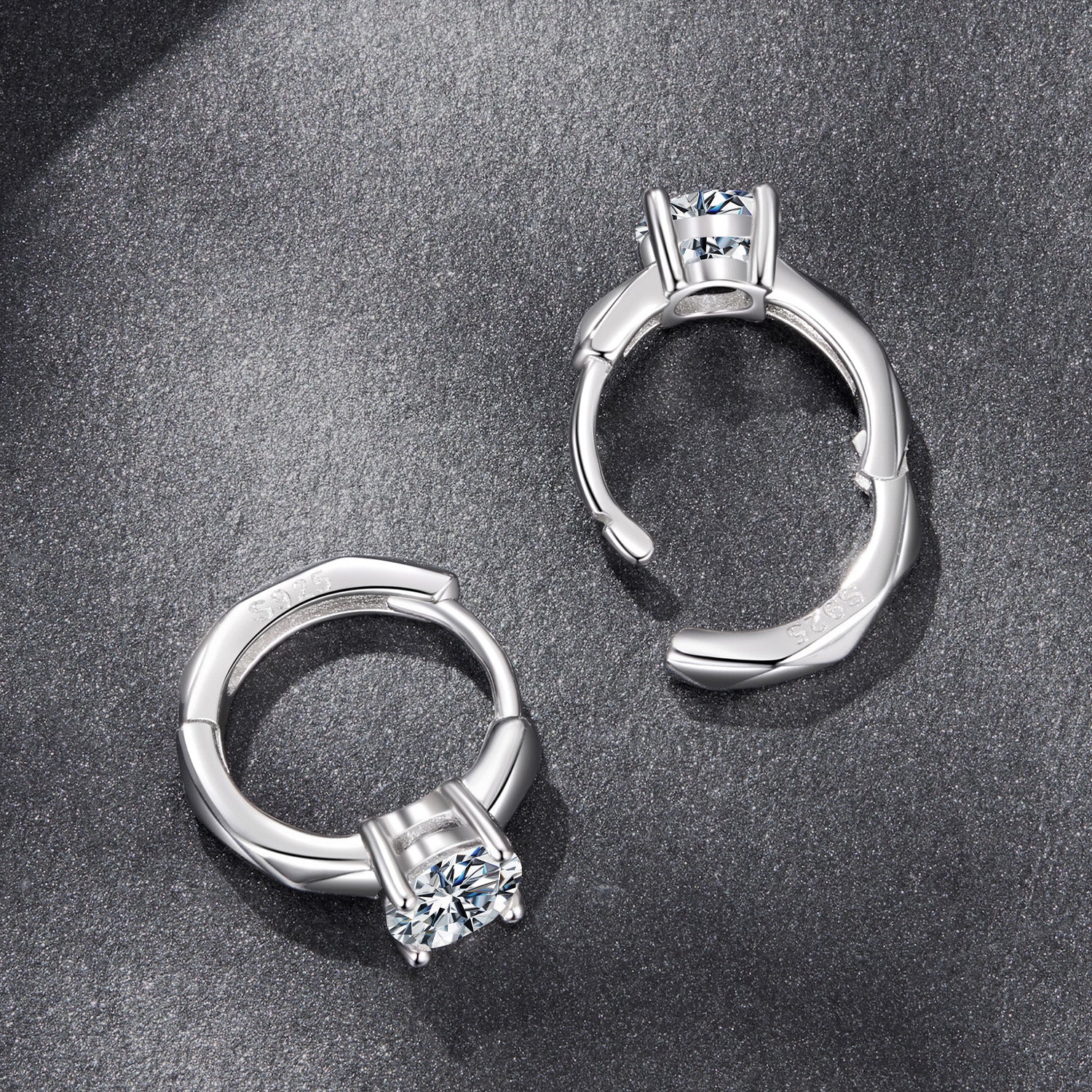 925 Sterling Silver Moissanite 0.50 Carat Earrings for Women