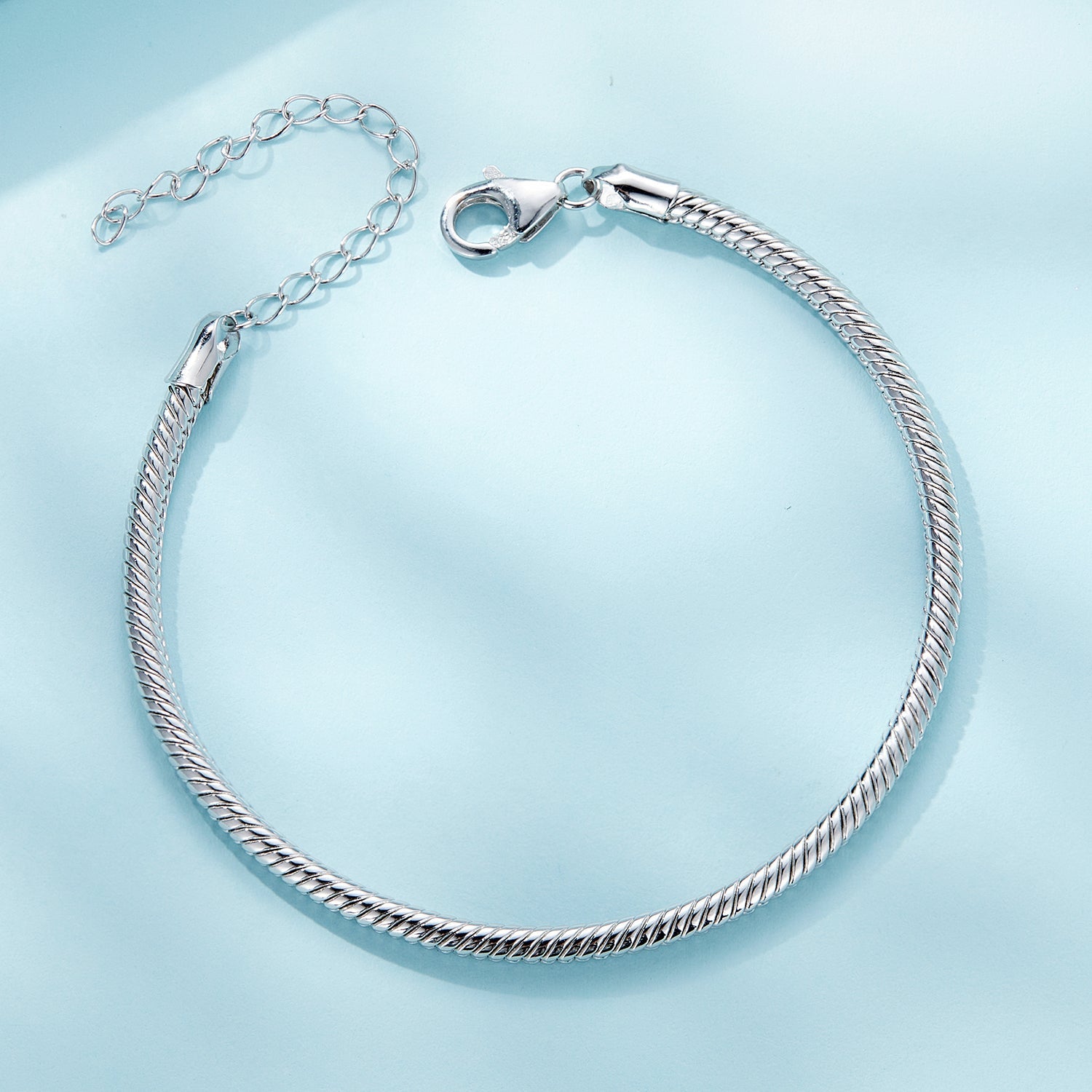 925 Sterling Silver Plated Platinum Bracelet with Adjustable Length for Women