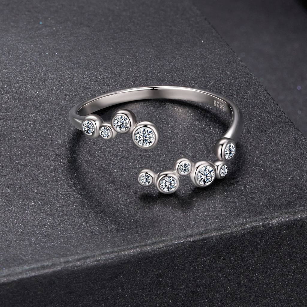 925 Sterling Silver Moissanite 0.06 Carat Ring for Women, Size E