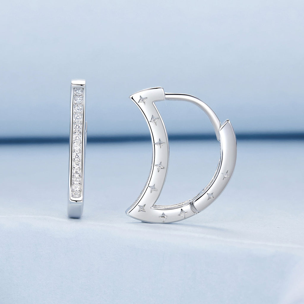 925 Sterling Silver Pave Setting CZ White Gold Plated Earrings for Women