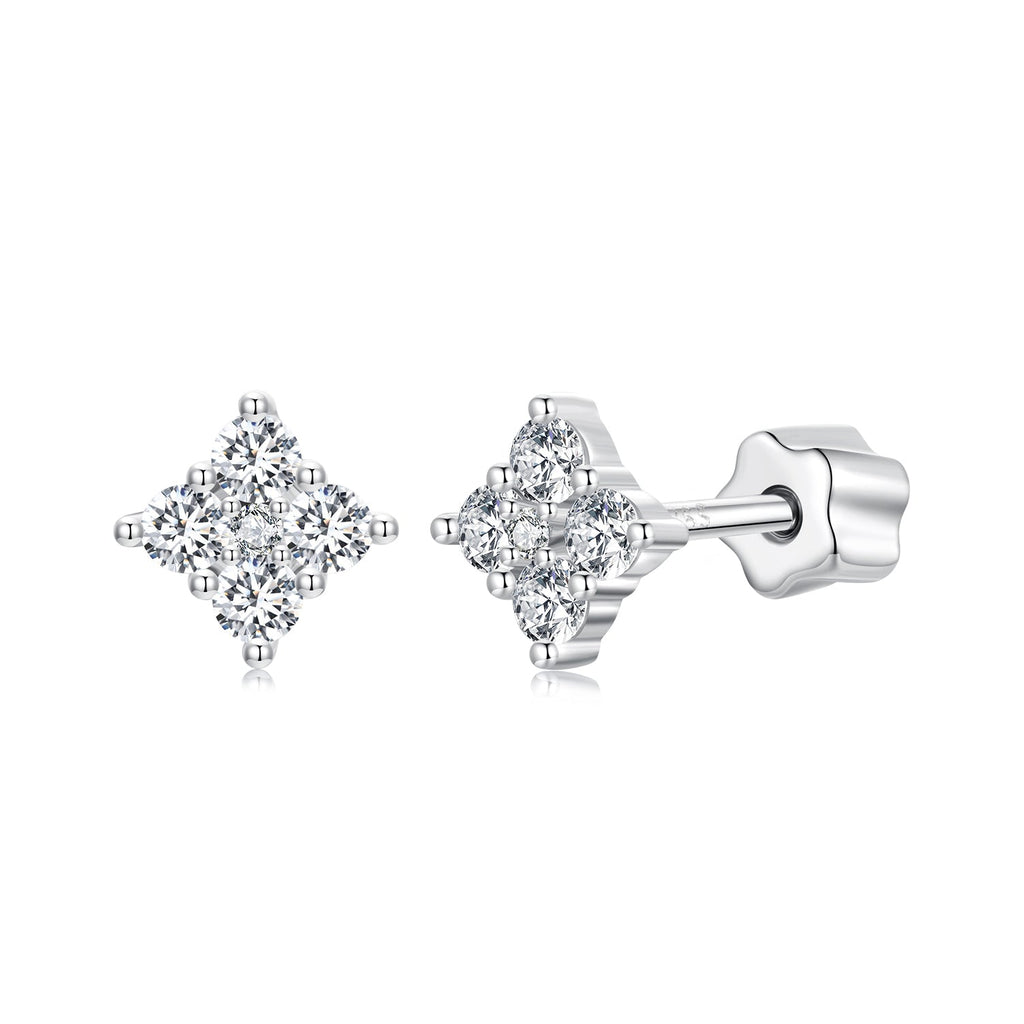 925 Sterling Silver 10mm Moissanite Earrings for Women