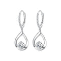 925 Sterling Silver Moissanite 0.5ct Earrings with Pavé Setting, Size 30*11mm for Women