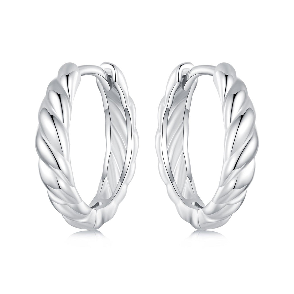 925 Sterling Silver Plated White Gold Earrings for Women - Size 11*3mm