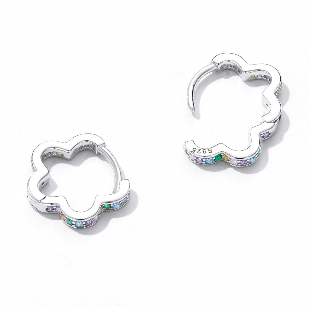 925 Sterling Silver Earrings with Pavé Setting CZ and Platinum Plating for Women