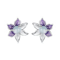 925 Sterling Silver Earrings with Enamel and Transparent Glass for Women
