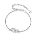 925 Sterling Silver White Gold Plated Chain Bracelet for Women