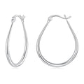 925 Sterling Silver Earrings for Women - 2.9x0.2cm, Plated White Gold, Style L