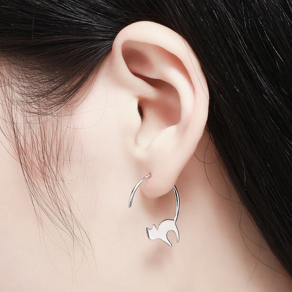 925 Sterling Silver Earrings for Women - 3*2.5cm, Platinum Plated
