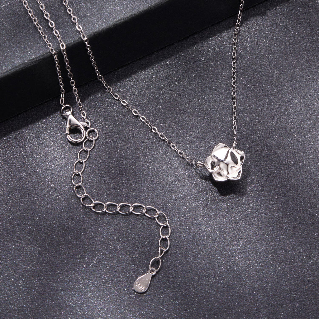 925 Sterling Silver Moissanite 0.5 Carat White Gold Plated Necklace for Women