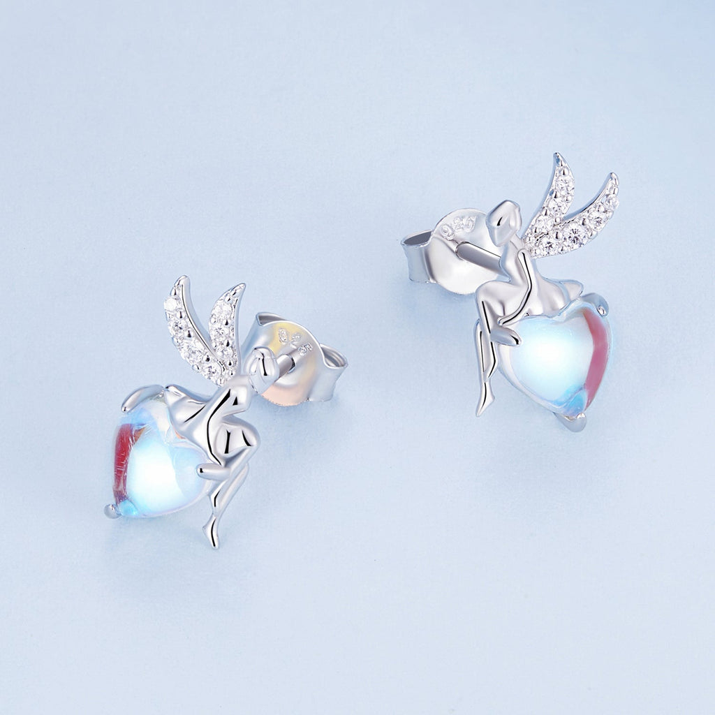 925 Sterling Silver Moonstone CZ Earrings for Women