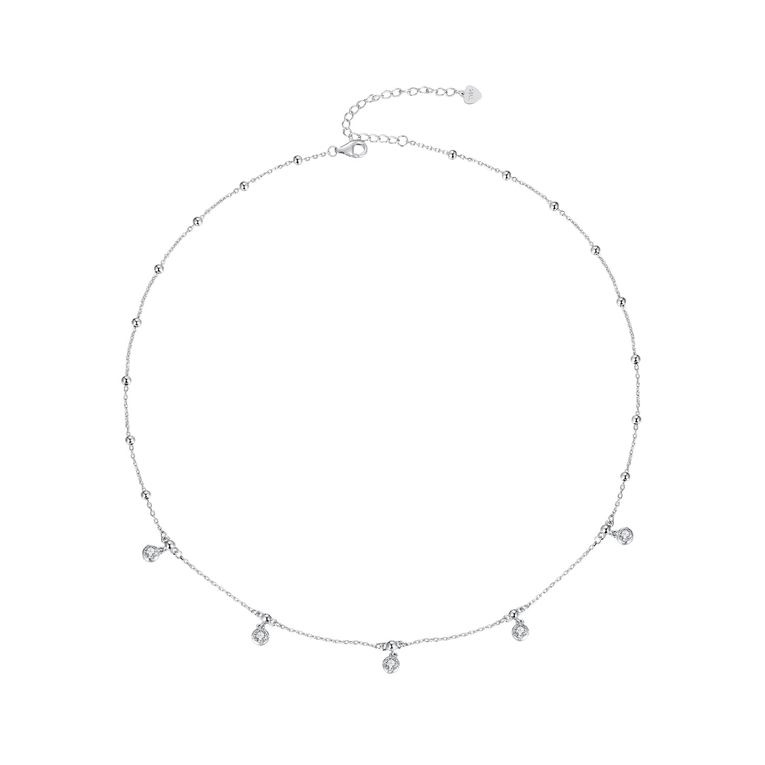 925 Sterling Silver 3mm Moissanite Necklace for Women